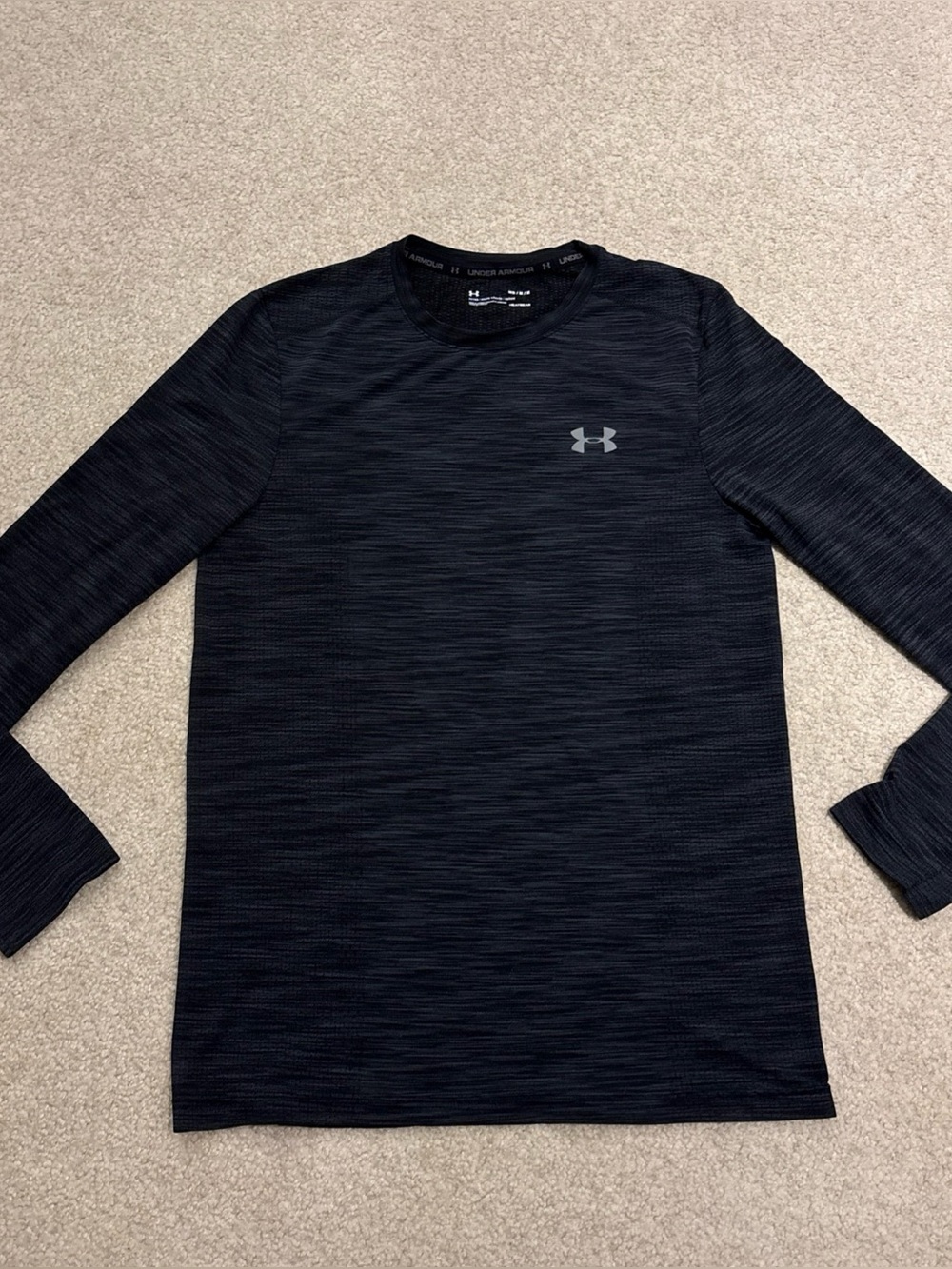 Under Armour HeatGear Dark Gray Long Sleeve Fitted T-Shirt Men Size M